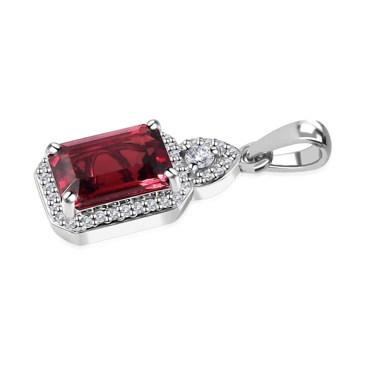 Rhapsody 950 Platinum AAAA Ouro Fino Rubellite and E-F VS Diamond Pendant 2.40 ctw image number 3