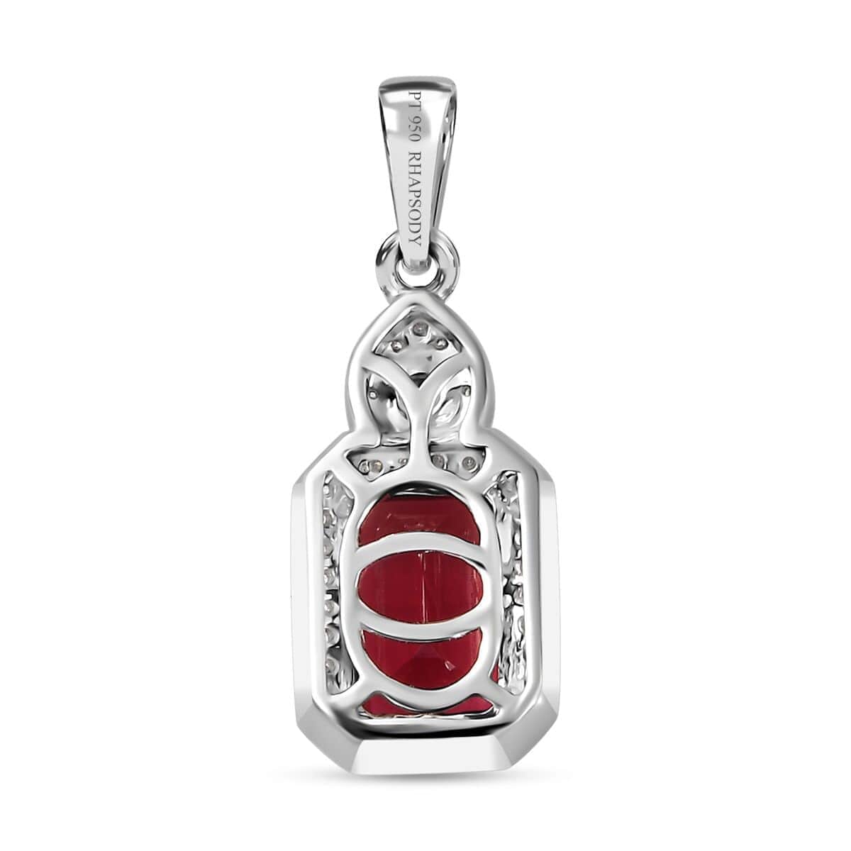 Rhapsody 950 Platinum AAAA Ouro Fino Rubellite and E-F VS Diamond Pendant 2.40 ctw image number 4