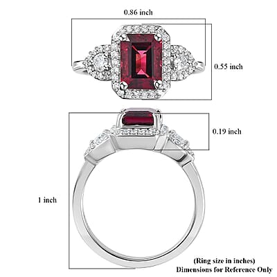 Rhapsody 950 Platinum AAAA Ouro Fino Rubellite and E-F VS Diamond Ring (0.35 cts) (Size 6.0) 6.30 Grams 2.65 ctw