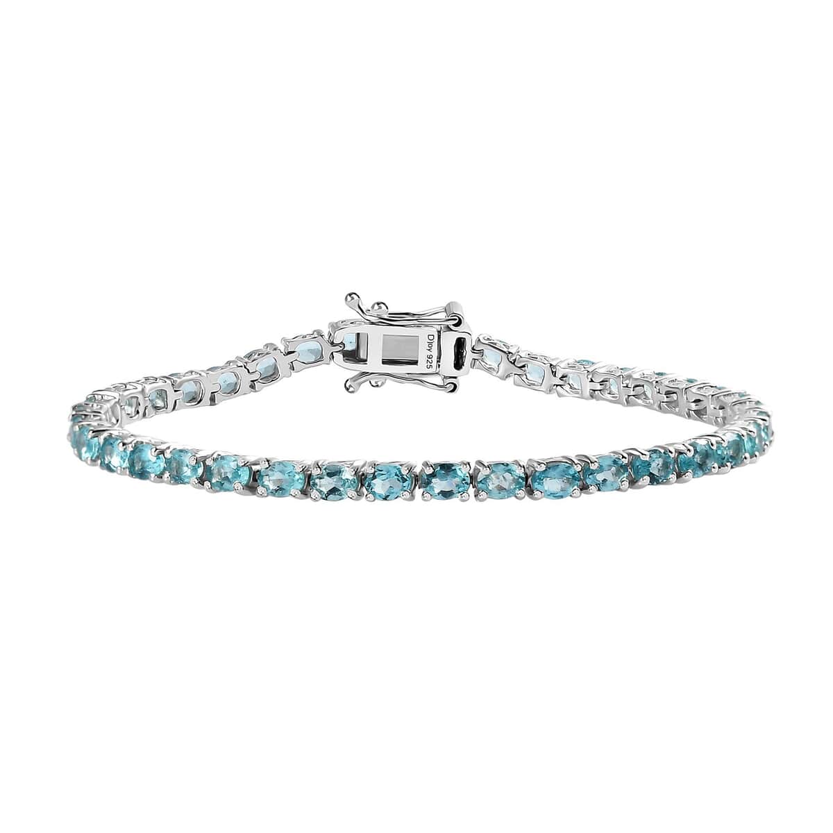 TLV Madagascar Paraiba Apatite Bracelet in Platinum Over Sterling Silver (6.50 In) 6.30 ctw image number 0