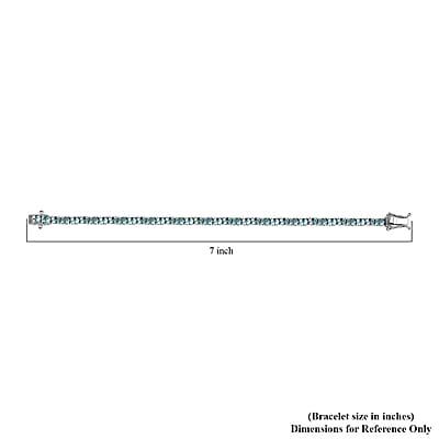 D'Joy Betroka Blue Apatite Tennis Bracelet in Platinum Over Sterling Silver (6.50 In) 6.30 ctw