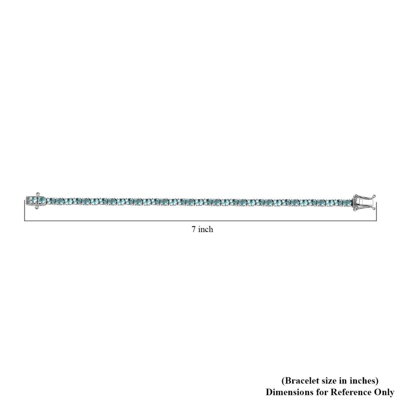 D'Joy Betroka Blue Apatite Tennis Bracelet in Platinum Over Sterling Silver (6.50 In) 6.30 ctw