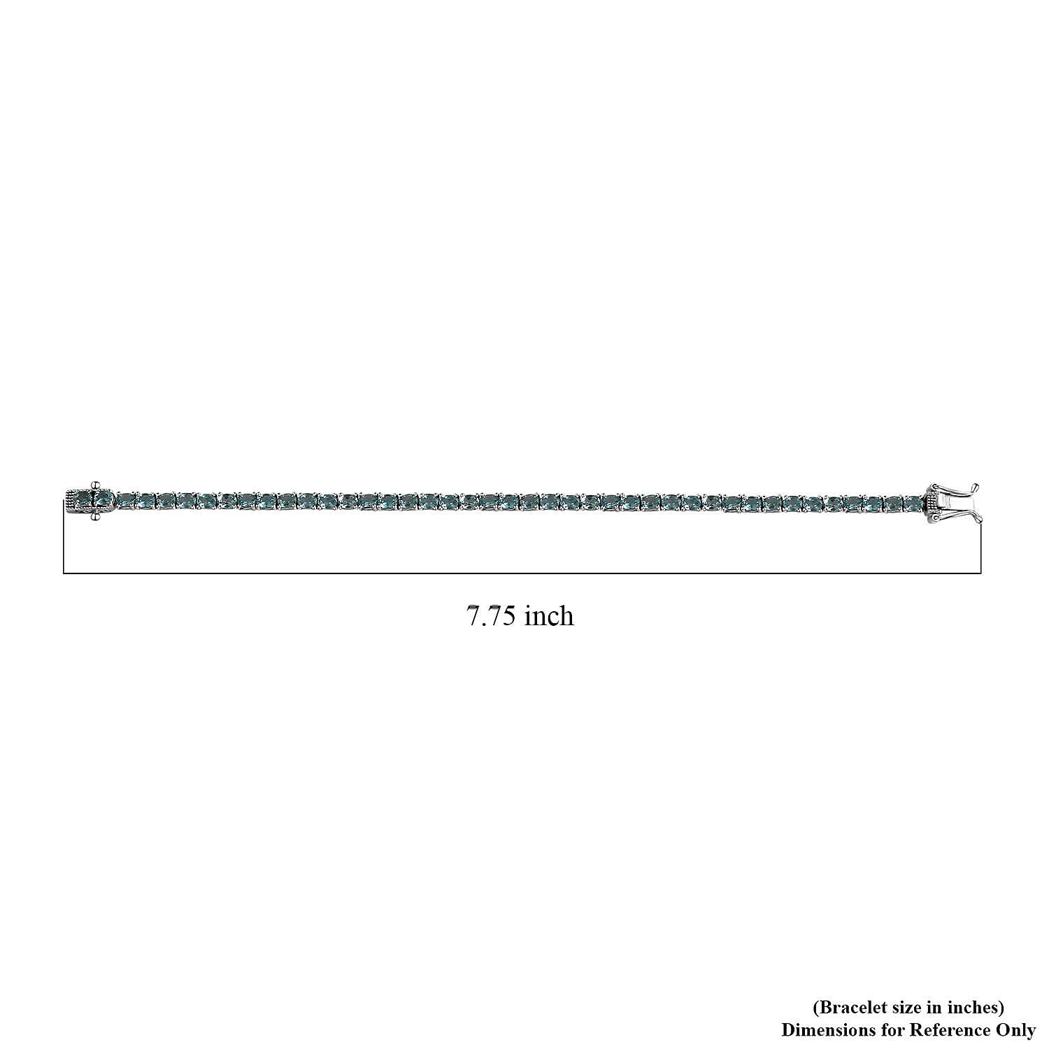 D'Joy Betroka Blue Apatite Tennis Bracelet in Platinum Over Sterling Silver (7.25 In) 7.15 ctw