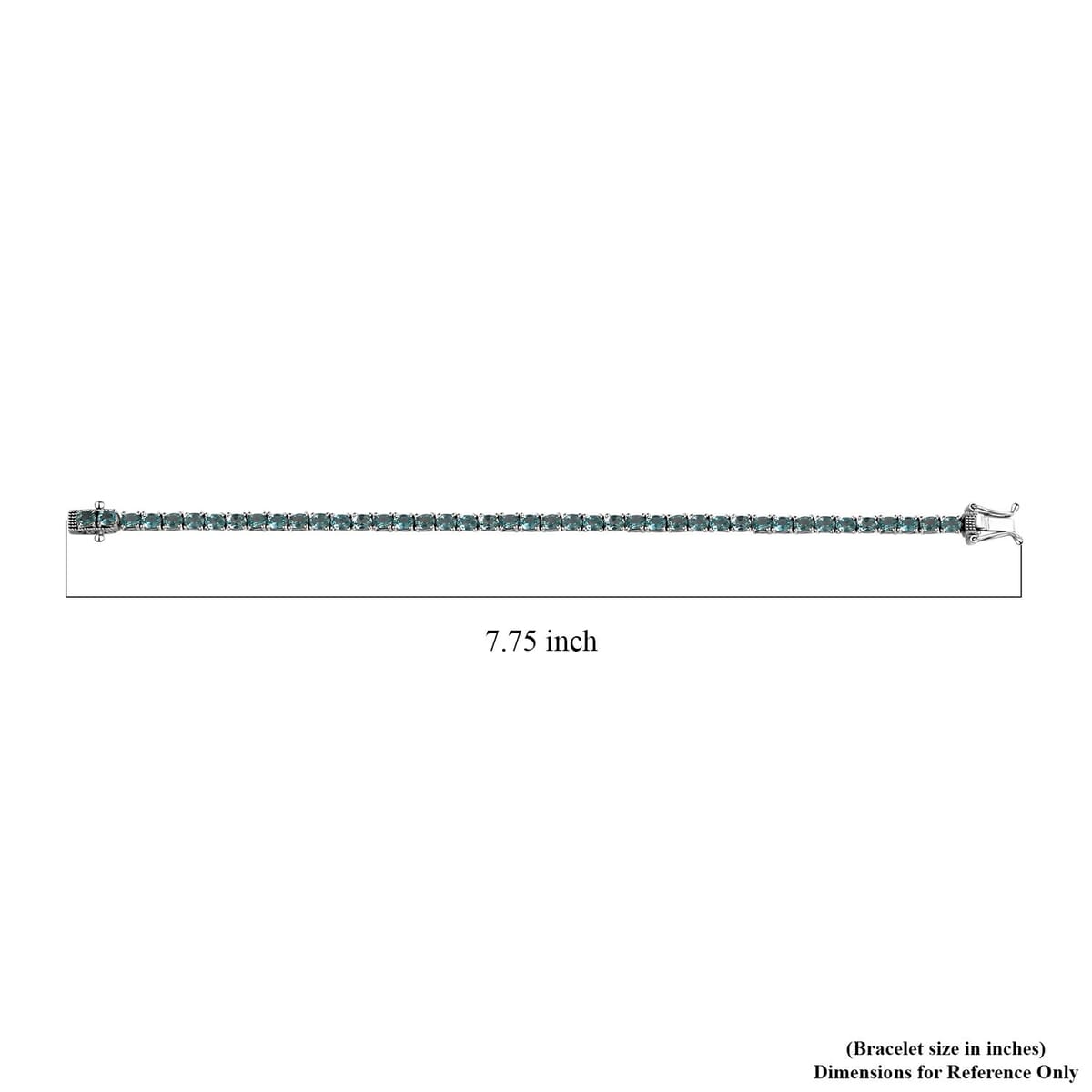 Betroka Blue Apatite Tennis Bracelet in Platinum Over Sterling Silver (7.25 In) 7.15 ctw image number 4