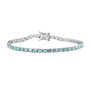 Betroka Blue Apatite Tennis Bracelet in Platinum Over Sterling Silver (8.00 In) 7.85 ctw