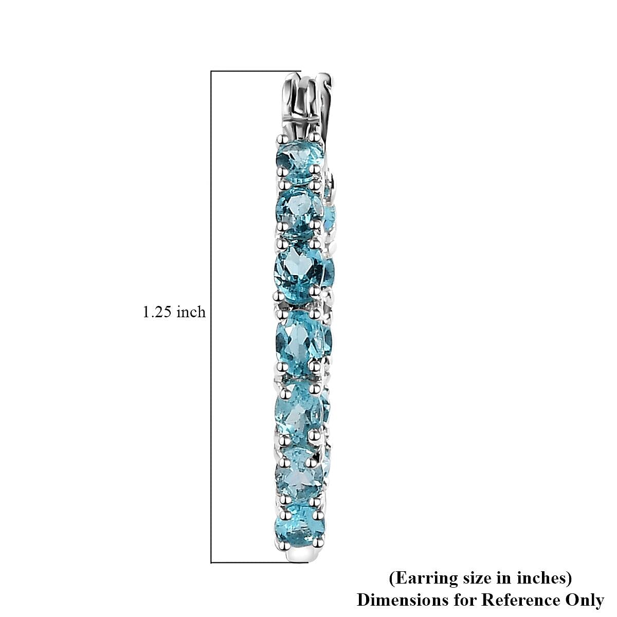 Betroka Blue Apatite Inside Out Hoop Earrings in Platinum Over Sterling Silver 4.50 ctw