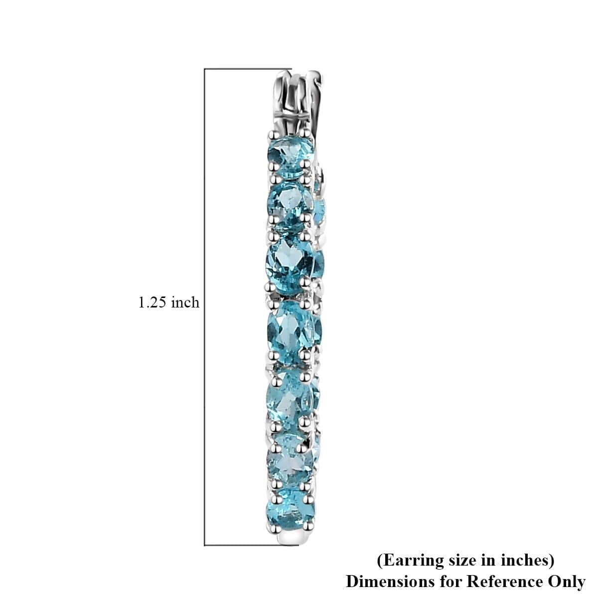 Betroka Blue Apatite Inside Out Hoop Earrings in Platinum Over Sterling Silver 4.50 ctw image number 4