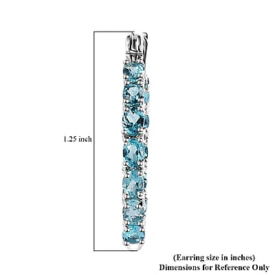 Betroka Blue Apatite Inside Out Hoop Earrings in Platinum Over Sterling Silver 4.50 ctw