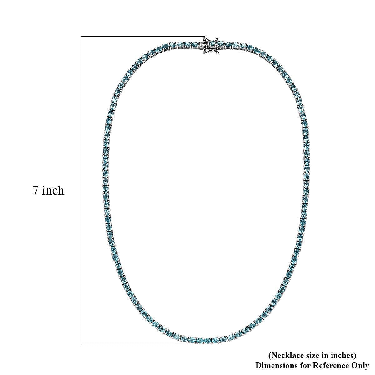 Betroka Blue Apatite Tennis Necklace 18 Inches in Platinum Over Sterling Silver 18.35 ctw