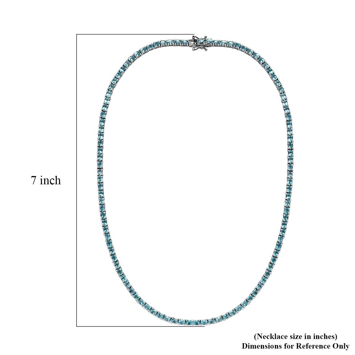 Betroka Blue Apatite Tennis Necklace 18 Inches in Platinum Over Sterling Silver 18.35 ctw image number 5