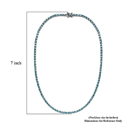 Betroka Blue Apatite Tennis Necklace 18 Inches in Platinum Over Sterling Silver 18.35 ctw