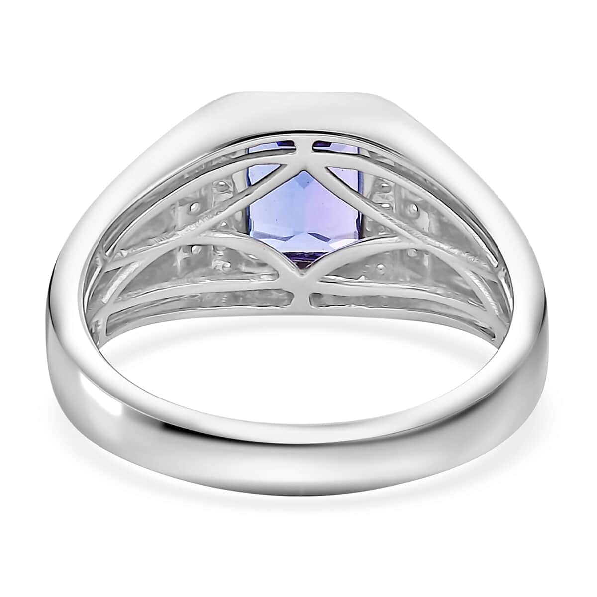 Rhapsody AAAA Tanzanite and E-F VS2 Diamond 2.75 ctw Men's Ring in 950 Platinum (Size 10.0) 10.90 Grams image number 4