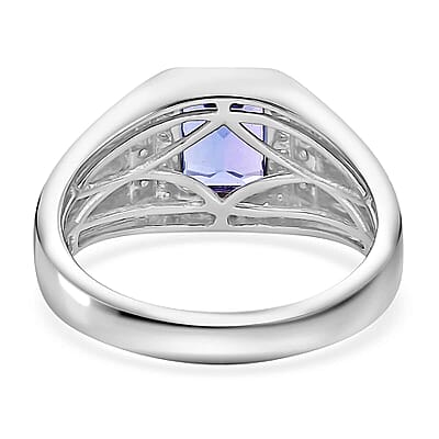 Rhapsody AAAA Tanzanite and E-F VS2 Diamond 2.75 ctw Scarlet Sentinel Ring in 950 Platinum (Size  10.0) 10.90 Grams