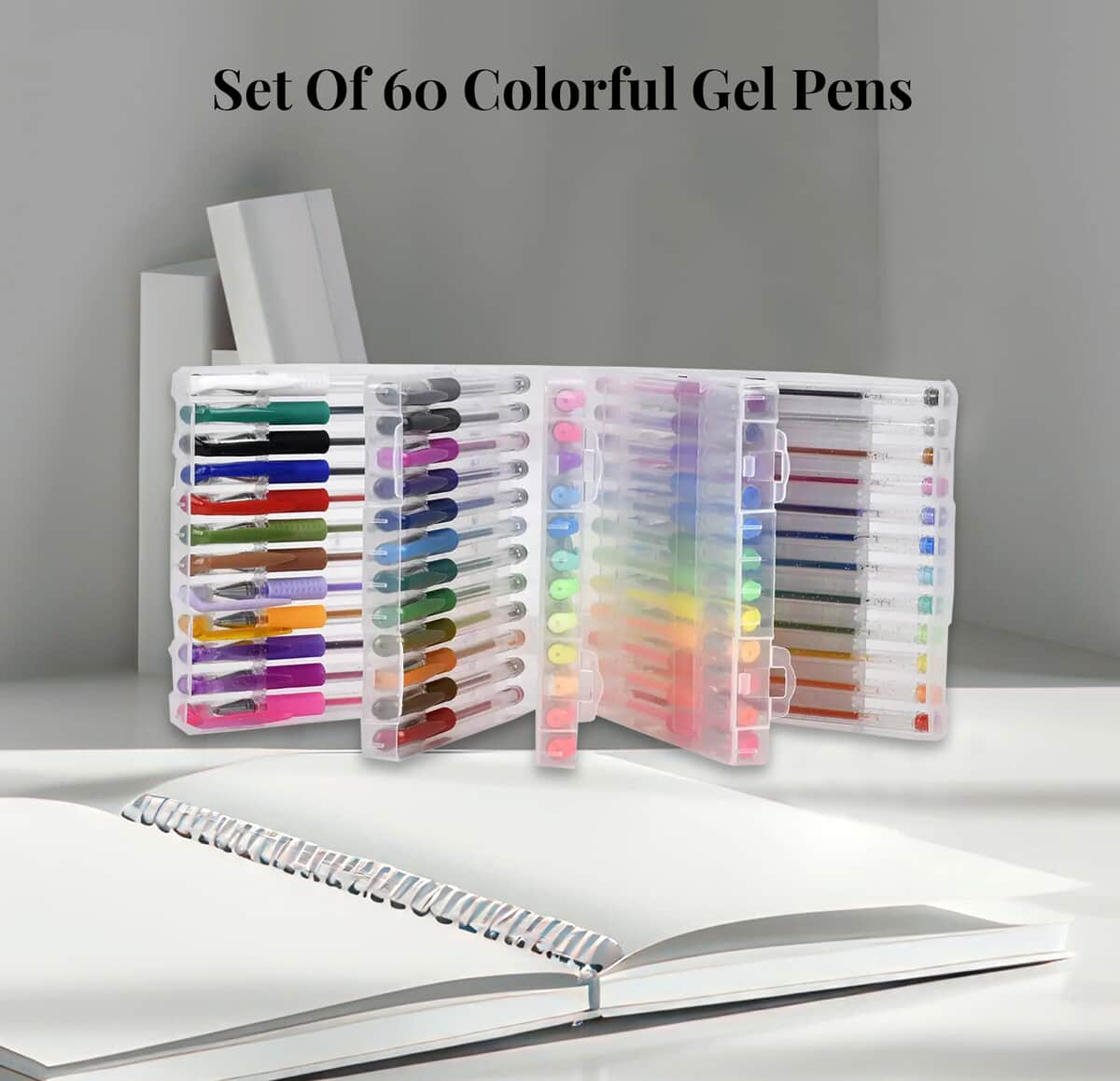 60 Pack Gel Pens Set with Storage Box for Coloring Books Drawing Painting Writing image number 4