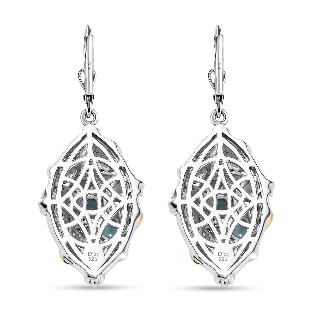 Betroka Blue Apatite Earrings in Vermeil Yellow Gold and Platinum Over Sterling Silver 6.35 ctw image number 4