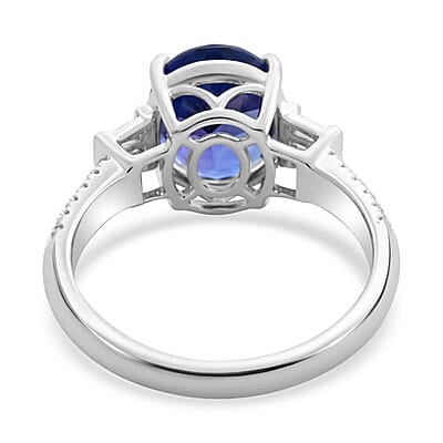 Certified & Appraised Rhapsody AAAA Tanzanite and E-F VS Diamond 4.15 ctw Ring in 950 Platinum (Size 10.0) 6.73 Grams