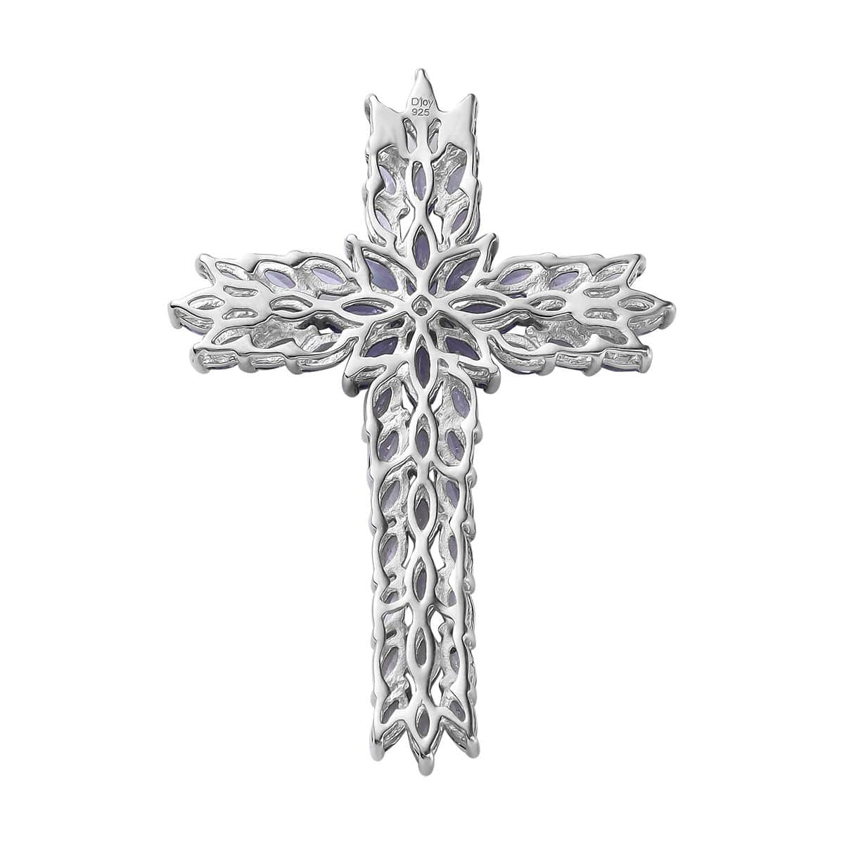 Tanzanite Cross Pendant in Platinum Over Sterling Silver 8.00 ctw image number 4