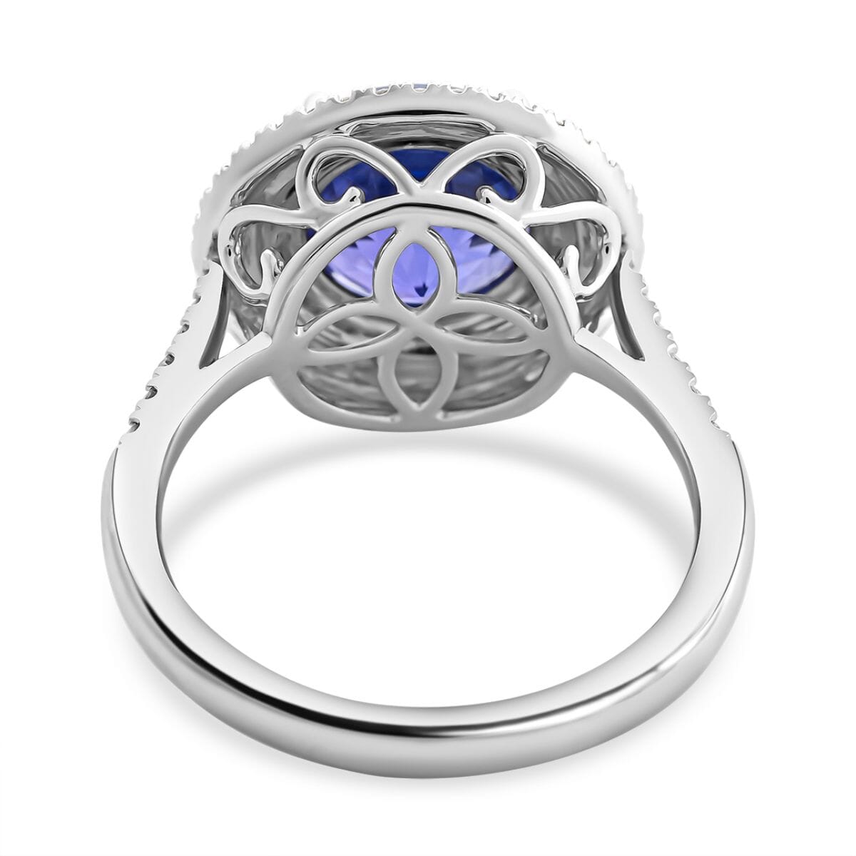 Certified & Appraised Rhapsody 950 Platinum AAAA Tanzanite and E-F VS Diamond Ring (Size 7.0) 7.10 Grams 3.50 ctw image number 4