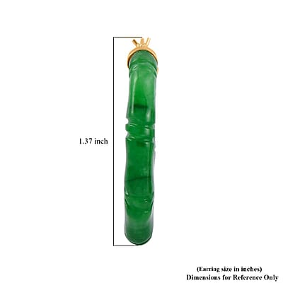 Green Jade (D) Carved Hoop Earrings in 14K YG Over Sterling Silver 80.00 ctw