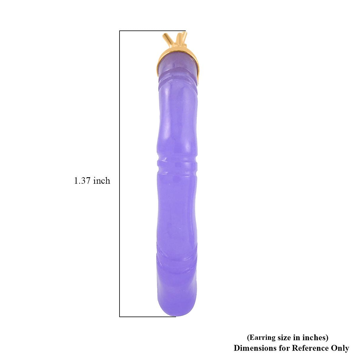 D'JOY Purple Jade (D) Carved Hoop Earrings in 14K YG Over Sterling Silver 80.00 ctw image number 5