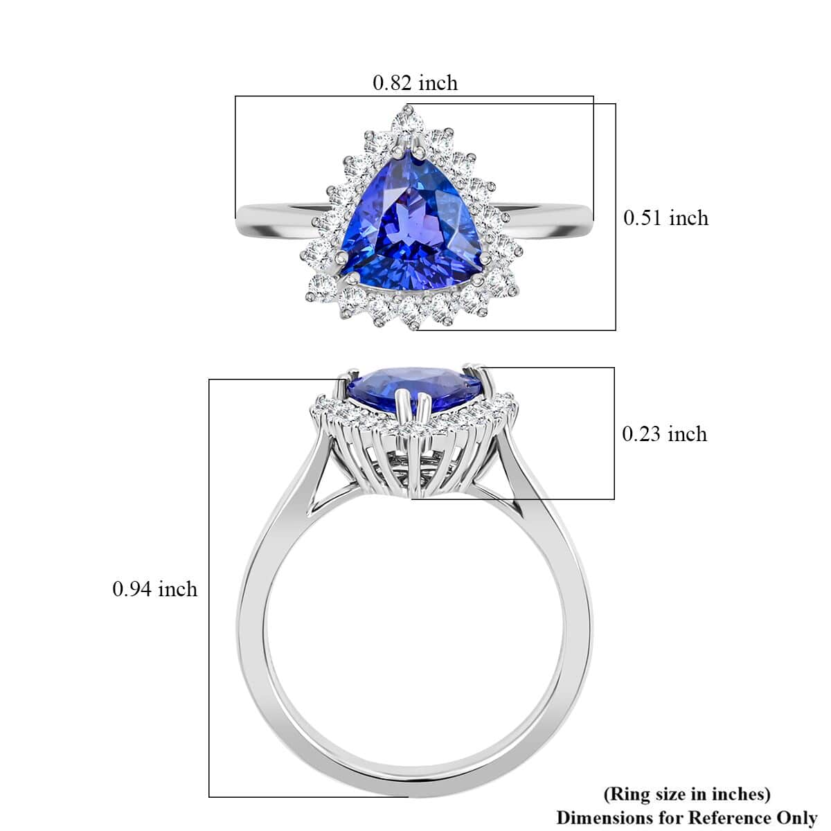 Certified & Appraised Rhapsody 950 Platinum AAAA Tanzanite and E-F VS Diamond Ring (Size 10.5) 6.24 Grams 2.10 ctw image number 5