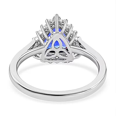 Certified & Appraised Rhapsody 950 Platinum AAAA Tanzanite and E-F VS Diamond Ring (Size 6.0) 6.24 Grams 2.10 ctw (Del. in 10-15 Days) 