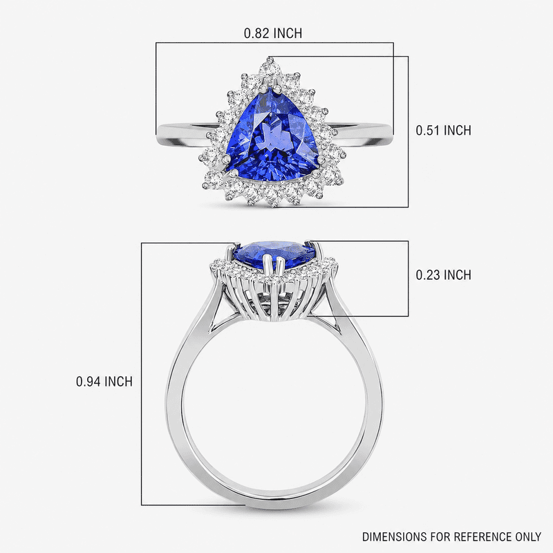Certified & Appraised Rhapsody 950 Platinum AAAA Tanzanite and E-F VS Diamond Ring (Size 6.0) 6.24 Grams 2.10 ctw (Del. in 10-15 Days) 
