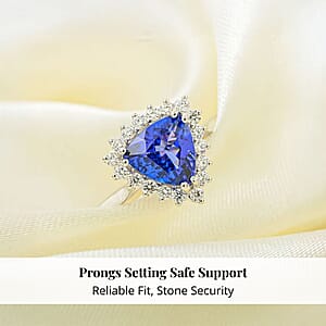 Certified & Appraised Rhapsody 950 Platinum AAAA Tanzanite and E-F VS Diamond Ring (Size 9.0) 6.24 Grams 2.10 ctw (Del. in 10-15 Days) 