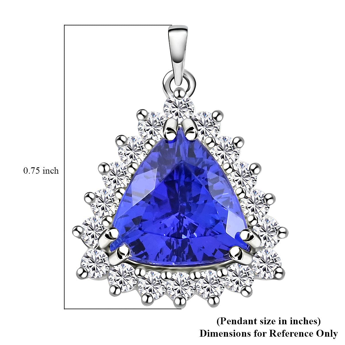 Certified & Appraised Rhapsody 950 Platinum AAAA Tanzanite and E-F VS Diamond Pendant 2.15 ctw