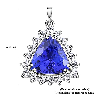 Certified & Appraised Rhapsody 950 Platinum AAAA Tanzanite and E-F VS Diamond Pendant 2.15 ctw