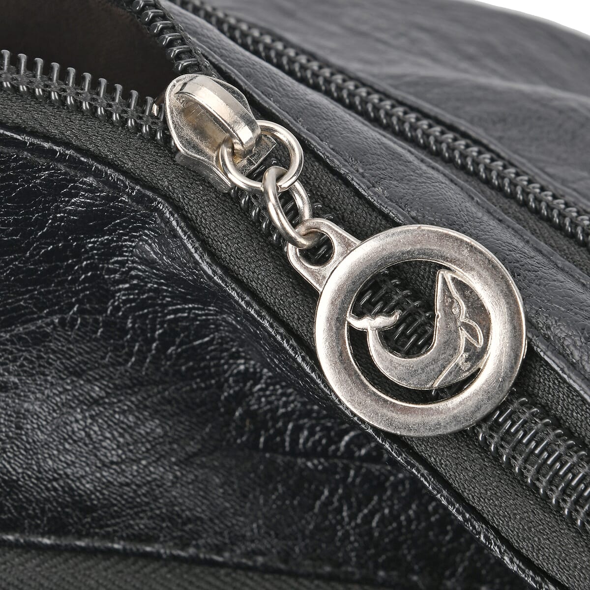 Black Faux Leather 2 In 1 Crossbody Bag / Backpack with Shoulder Strap image number 5