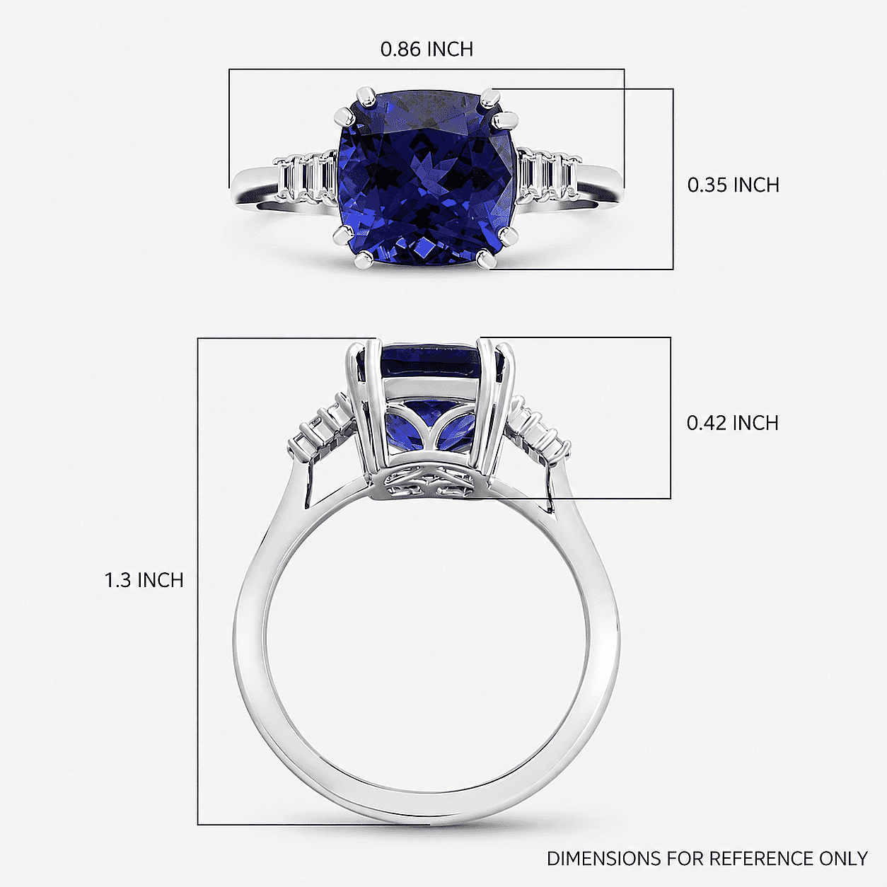 Certified & Appraised Rhapsody 950 Platinum AAAA Tanzanite and E-F VS Diamond Ring (Size 7.5) 5.40 Grams 3.75 ctw