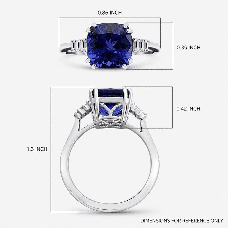 Certified & Appraised Rhapsody 950 Platinum AAAA Tanzanite and E-F VS Diamond Ring (Size 7.5) 5.40 Grams 3.75 ctw