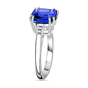  Rhapsody 950 Platinum AAAA Tanzanite and E-F VS Diamond Ring (Size 8.0) 5.40 Grams 3.75 ctw