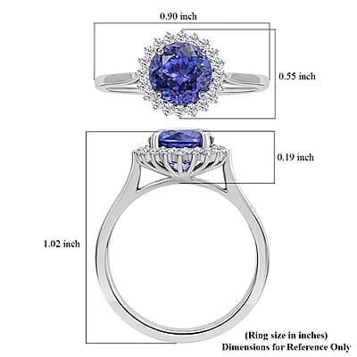 Certified & Appraised Rhapsody AAAA Tanzanite and E-F VS Diamond 3.50 ctw Ring in 950 Platinum (Size 10.0) 6 Grams