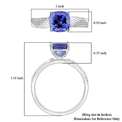 Certified & Appraised Rhapsody 950 Platinum AAAA Tanzanite and E-F VS Diamond Ring (Size 10.0) 8.15 Grams 2.85 ctw