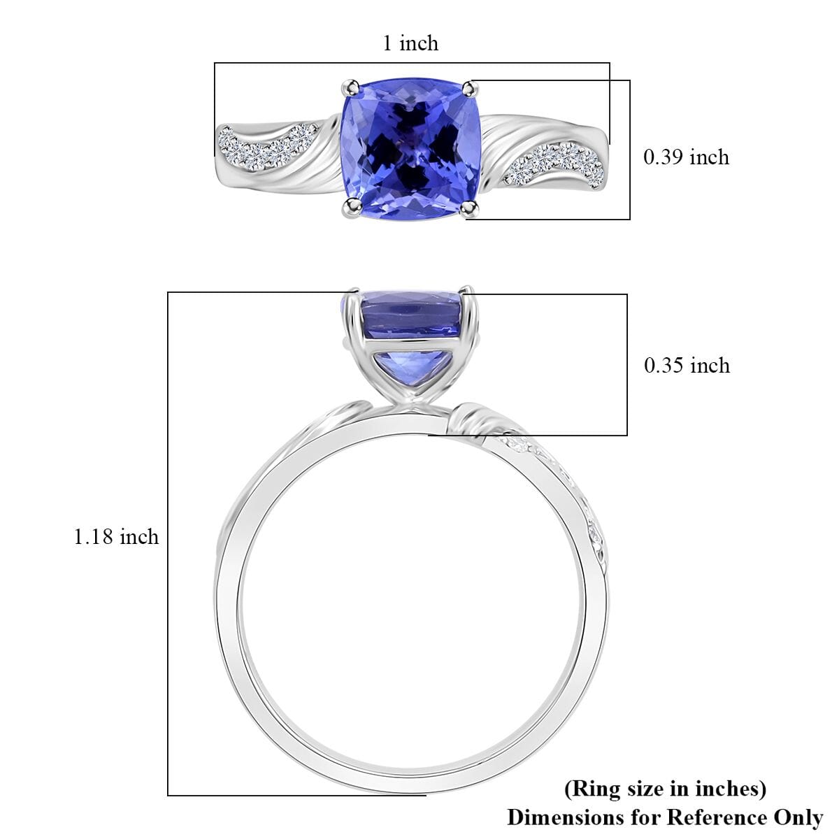 Certified & Appraised Rhapsody 950 Platinum AAAA Tanzanite and E-F VS Diamond Ring (Size 7.5) 8.15 Grams 2.85 ctw image number 4