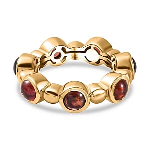 Mozambique Garnet 3.87 ctw Band Ring in Vermeil Yellow Gold Over Sterling Silver (Size 9)