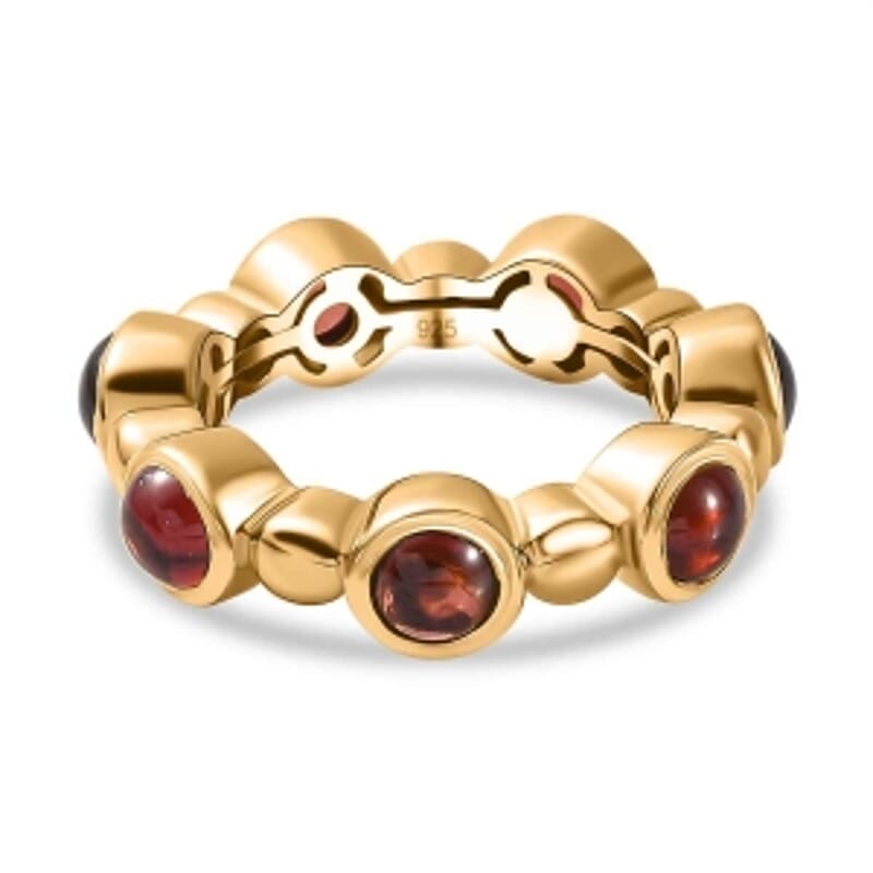 Mozambique Garnet 3.87 ctw Band Ring in Vermeil Yellow Gold Over Sterling Silver (Size 9)