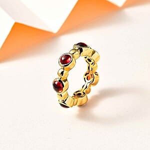 Mozambique Garnet 3.87 ctw Band Ring in Vermeil Yellow Gold Over Sterling Silver (Size 9)