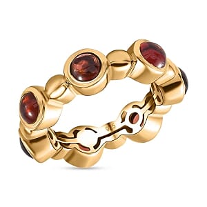 Mozambique Garnet 3.87 ctw Band Ring in Vermeil Yellow Gold Over Sterling Silver (Size 9)