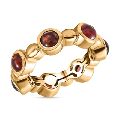 Mozambique Garnet 3.87 ctw Band Ring in Vermeil Yellow Gold Over Sterling Silver (Size 9)