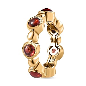 Mozambique Garnet 3.87 ctw Band Ring in Vermeil Yellow Gold Over Sterling Silver (Size 9)