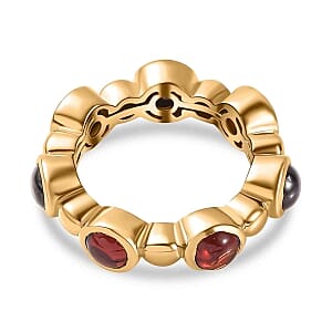 Mozambique Garnet 3.87 ctw Band Ring in Vermeil Yellow Gold Over Sterling Silver (Size 9)