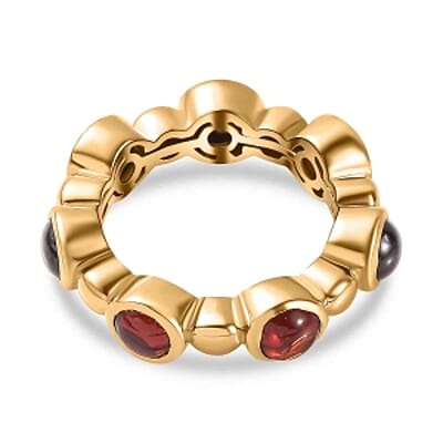 Mozambique Garnet 3.87 ctw Band Ring in Vermeil Yellow Gold Over Sterling Silver (Size 9)