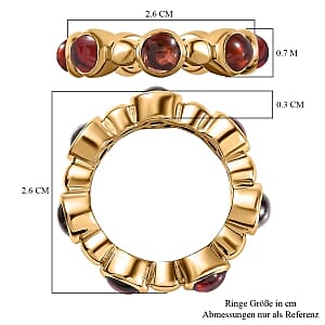 Mozambique Garnet 3.87 ctw Band Ring in Vermeil Yellow Gold Over Sterling Silver (Size 9)