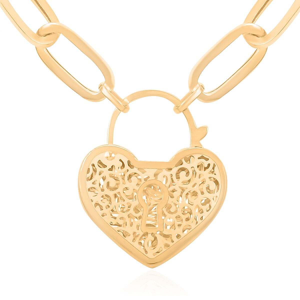 Cuore Paperclip Italian 10K Yellow Gold Necklace 20 Inches 6.50 Grams image number 0