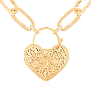 Cuore Paperclip Italian 10K Yellow Gold Necklace 20 Inches 6.50 Grams