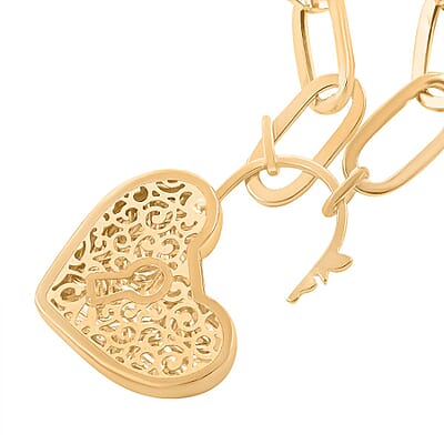 Cuore Paperclip Italian 10K Yellow Gold Necklace 20 Inches 6.50 Grams