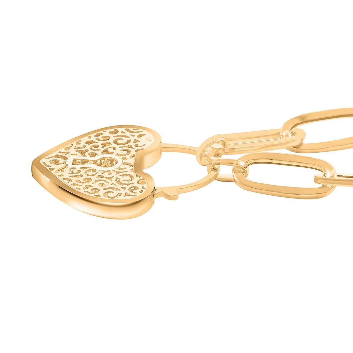 Cuore Paperclip Italian 10K Yellow Gold Necklace 20 Inches 6.50 Grams image number 3